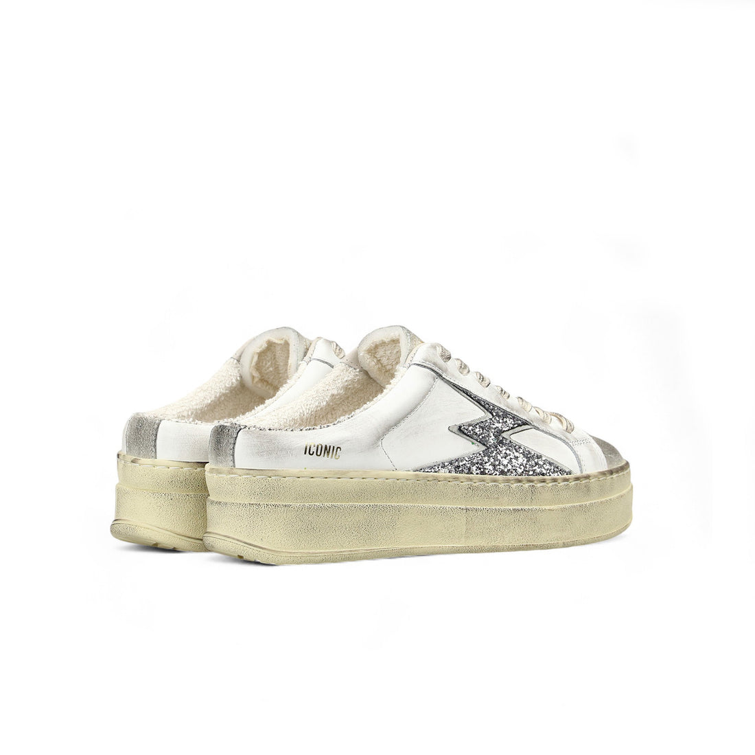 Sneaker Iconic Double Bianco Logo Glitter