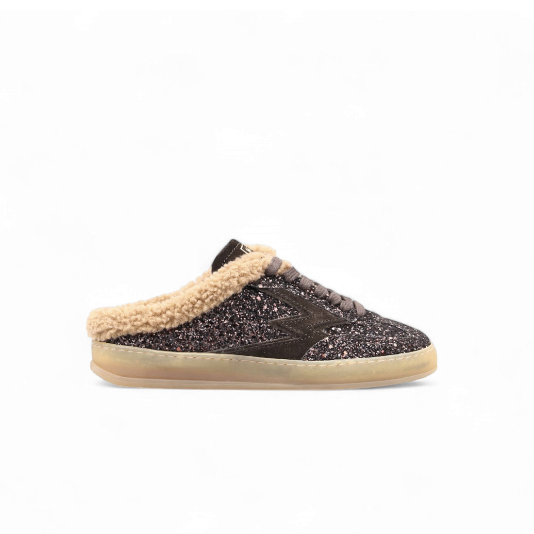 SNEAKER CLUB MULE GLITTER MARRONI