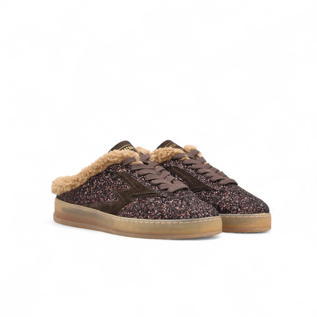 SNEAKER CLUB MULE GLITTER MARRONI