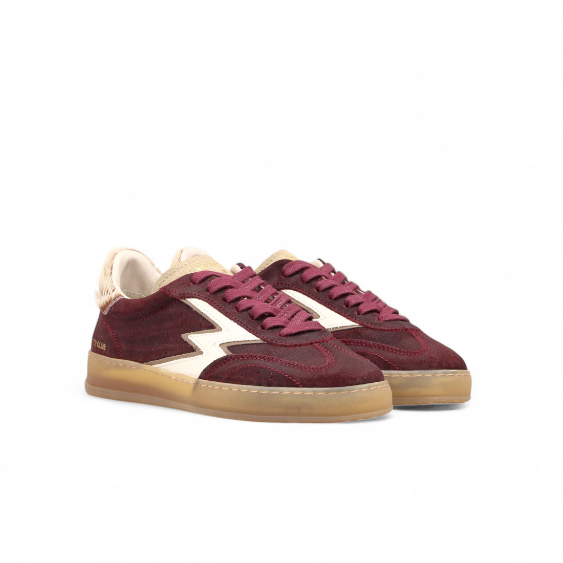 SNEAKER CLUB SUEDE BORDEAUX E CAVALLINO donna