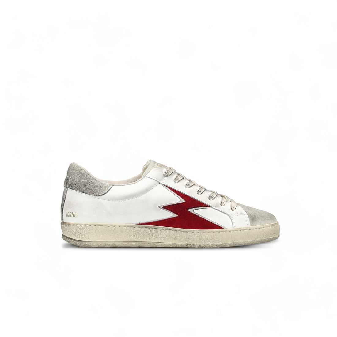 Sneaker Iconic Bianco Logo Rosso uomo