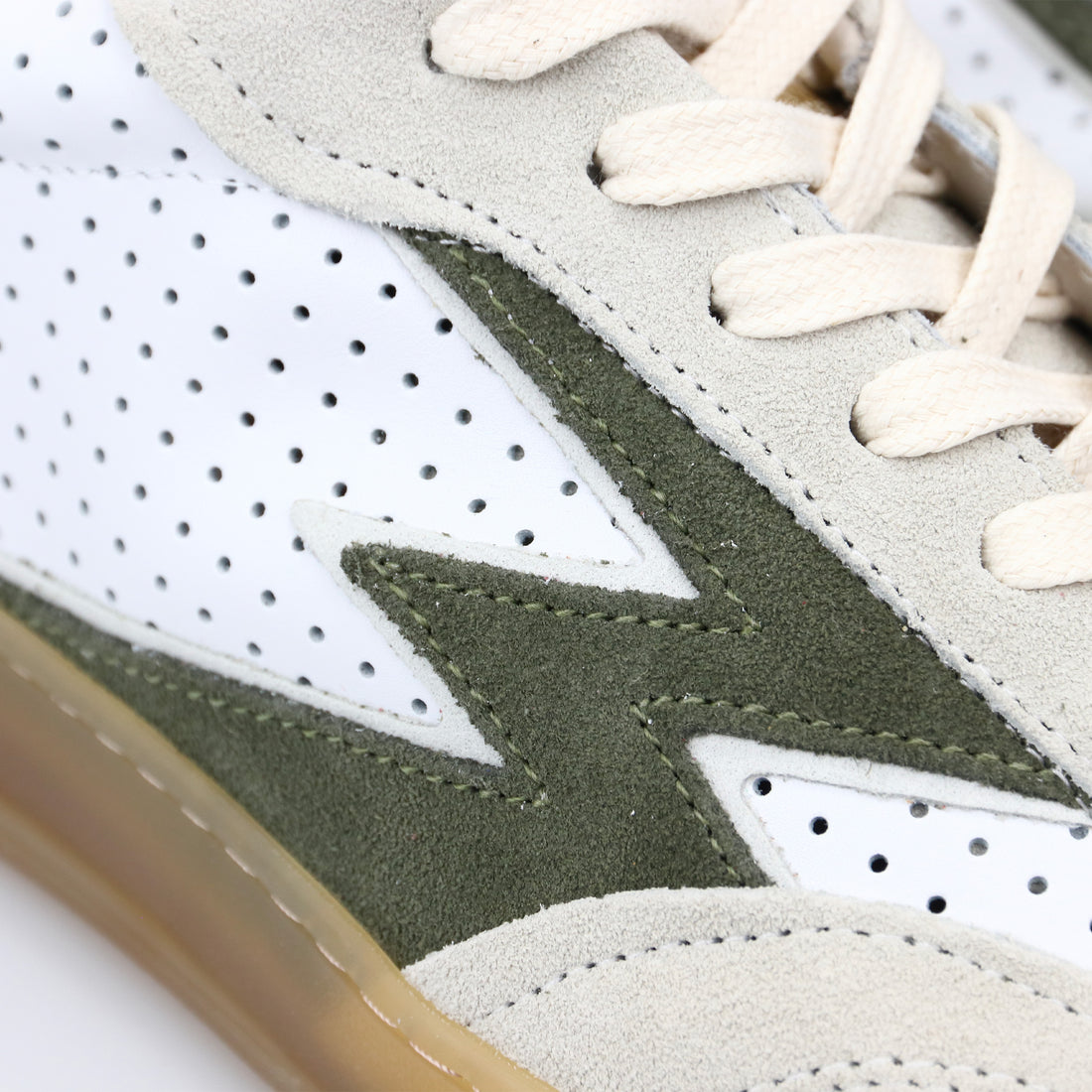 SNEAKER CLUB TRAFORATA LOGO VERDE MILITARE