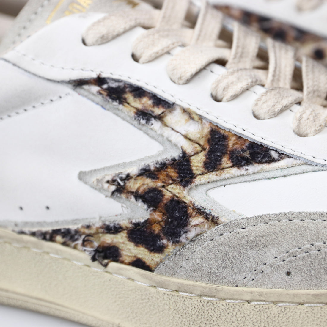 SNEAKER CLUB BIANCHE LOGO LEOPARDO