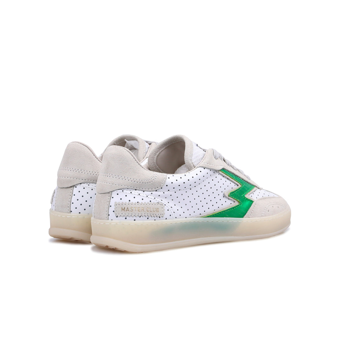 Sneaker Club Bianca Logo Opaco Verde Donna
