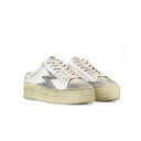 Iconic Double Sneaker White Glitter Logo