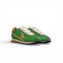 SNEAKER FLASH VERDE IN RASO OPACO CON DETTAGLI CAMMELLO