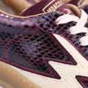 SNEAKER CLUB IN PELLE STAMPA RETTILE MELANZANA CON DETTAGLIO BURRO