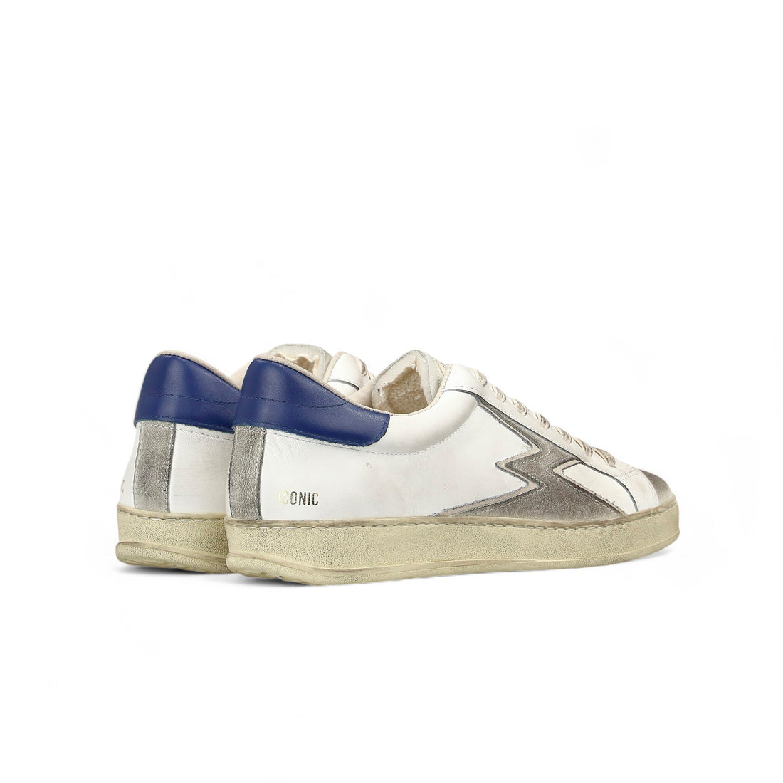 Sneaker Iconic Bianco e Blu Navy