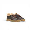 SNEAKER CLUB IN PELLE TESTA DI MORO CON FODERA INTERNA IN PELLICCIA