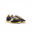 SNEAKER KOBE IN CAVALLINO MORO SCURO DETTAGLI IN PELLE MARRONE E LOGO BU