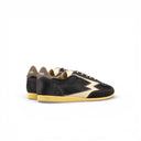 SNEAKER KOBE IN CAVALLINO MORO SCURO DETTAGLI IN PELLE MARRONE E LOGO BU