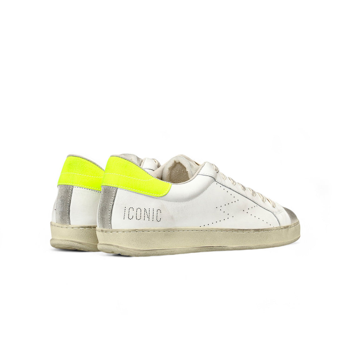 Sneaker Iconic Bianco e Giallo Fluo