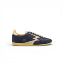 SNEAKER KOBE IN PELLE BLU NAVY E LOGO IN PELLE MARTELLATA BURRO