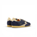 SNEAKER KOBE IN PELLE BLU NAVY E LOGO IN PELLE MARTELLATA BURRO