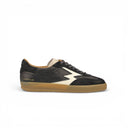 SNEAKER CLUB PELLE NERO CON CUCITURE A CONTRASTO