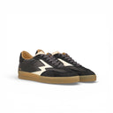 SNEAKER CLUB PELLE NERO CON CUCITURE A CONTRASTO