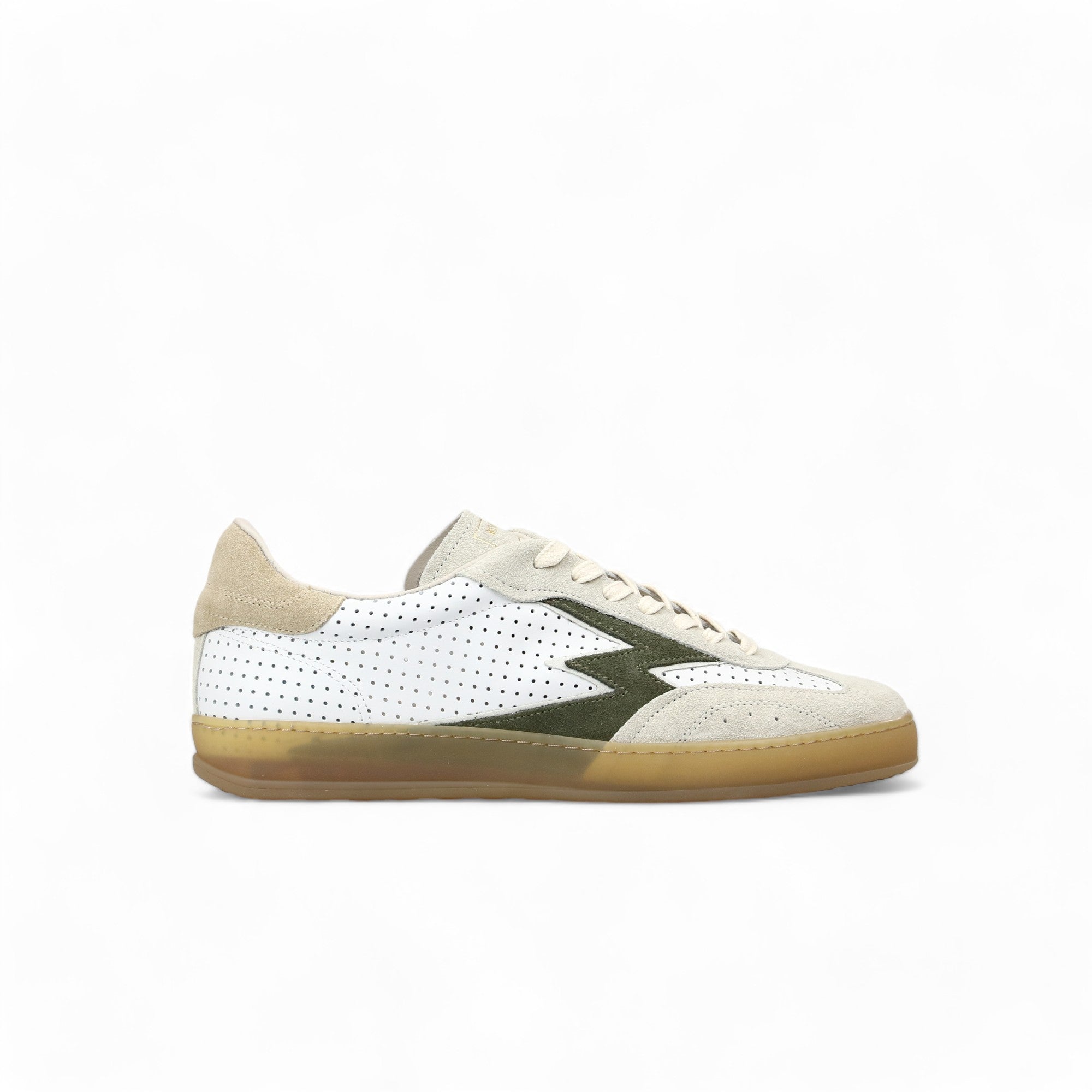 Sneaker Club Traforata Logo Verde Militare