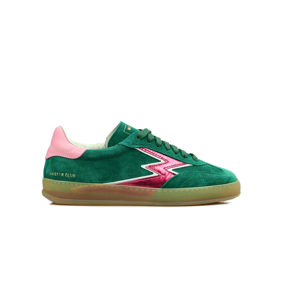 Green Club sneakers with pink details