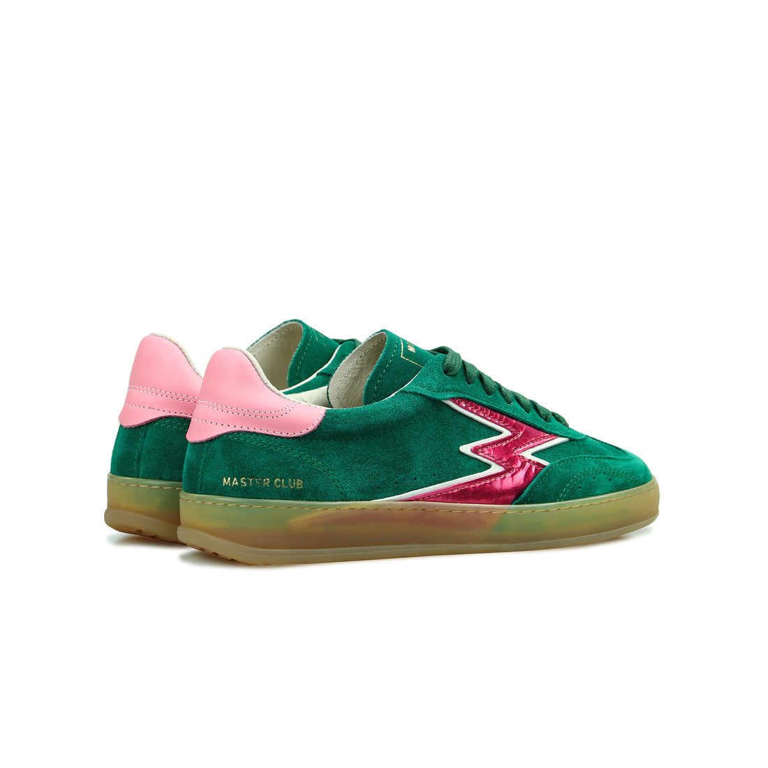 Green Club sneakers with pink details
