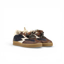 SNEAKER CLUB PATCHWORK NAVY, MARRONE E BURRO