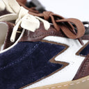 SNEAKER CLUB PATCHWORK NAVY, MARRONE E BURRO