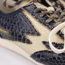 SNEAKER IKIGAI IN PELLE STAMPATA RETTILE BLU NOTTE
