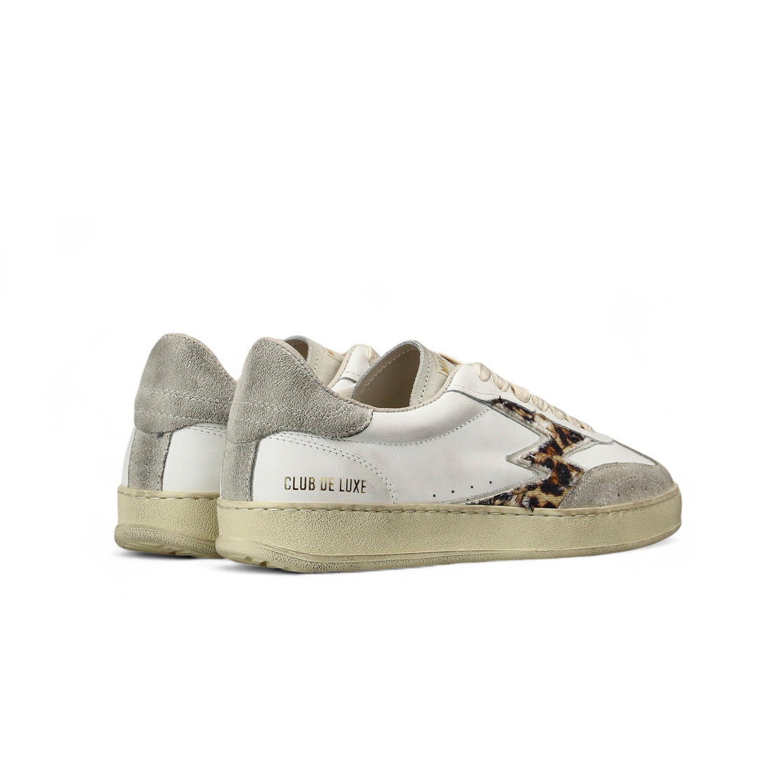 CLUB WHITE SNEAKER LEOPARD LOGO