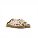 SNEAKER CLUB MULE STAMPA ANIMALIER BIANCA E DETTAGLI BURRO