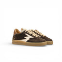 SNEAKER CLUB IN SUEDE TESTA DI MORO BACKTAB CAVALLINO STAMPA MUCCA