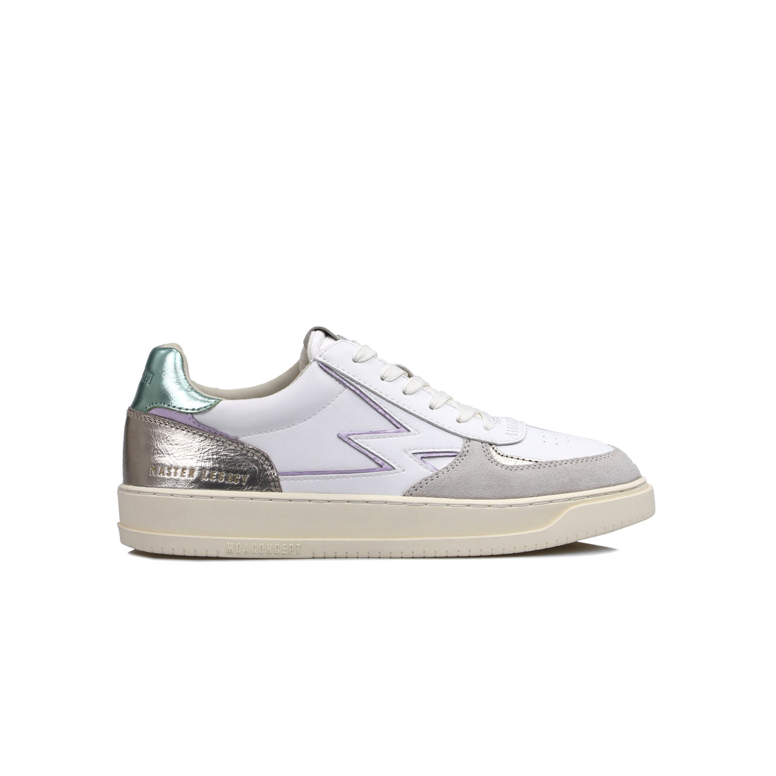 Green and platinum laminated Legacy sneakers