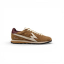 SNEAKER FLASH COGNAC IN SUEDE CON DETTAGLI BORDEAUX