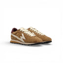SNEAKER FLASH COGNAC IN SUEDE CON DETTAGLI BORDEAUX