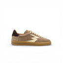 SNEAKER CLUB IN SUEDE CARAMELLO E BACKTAB CAVALLINO BORDEAUX
