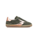 Army green Club sneaker with laminated details