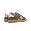 Army green Club sneaker with laminated details