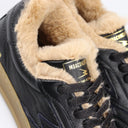 SNEAKER CLUB IN PELLE NERA CON FODERA INTERNA IN PELLICCIA