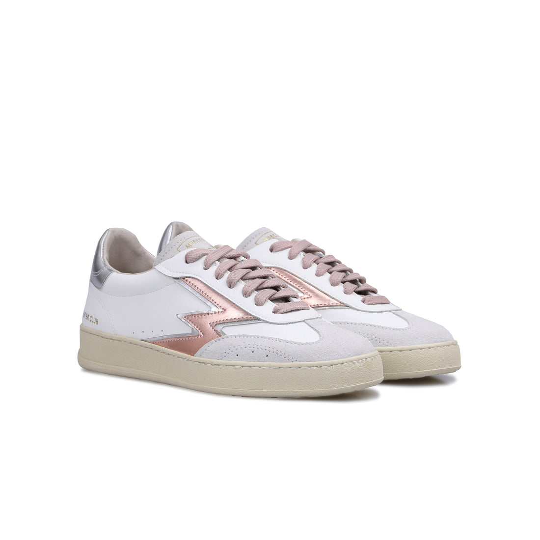 White Club sneakers with rose gold logo