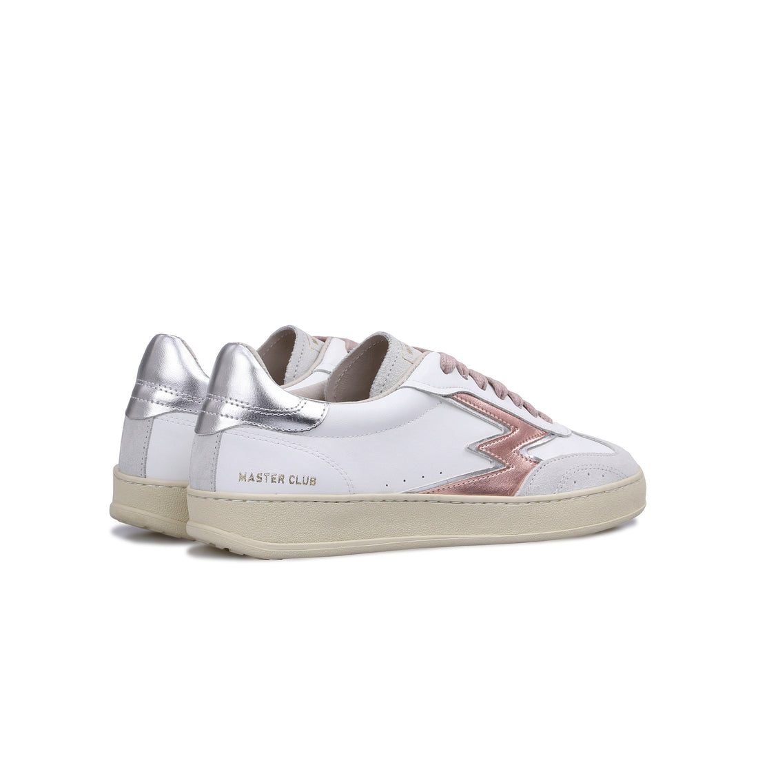 White Club sneakers with rose gold logo