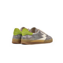 Club Sneaker in Silver Laminated Leather and Ponyskin