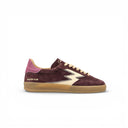 PURPLE SUEDE SNEAKERS WITH PINK PONY SKIN BACKTAB