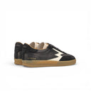 SNEAKER CLUB PELLE NERO CON CUCITURE A CONTRASTO