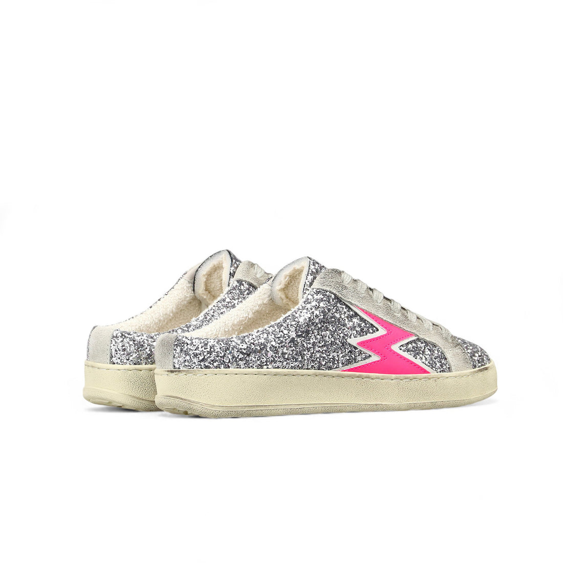 Sneaker Iconic Mule Glitter Argento