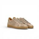 SNEAKER ICONIC BEIGE IN NABUK CON LOGO TRAFORATO