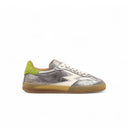 Club Sneaker in Silver Laminated Leather and Ponyskin