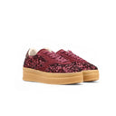 SNEAKER DOUBLE CLUB GLITTER BORDEAUX
