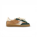 SNEAKER CLUB PATCHWORK NOCCIOLA E VERDE PETROLIO