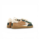 SNEAKER CLUB PATCHWORK NOCCIOLA E VERDE PETROLIO
