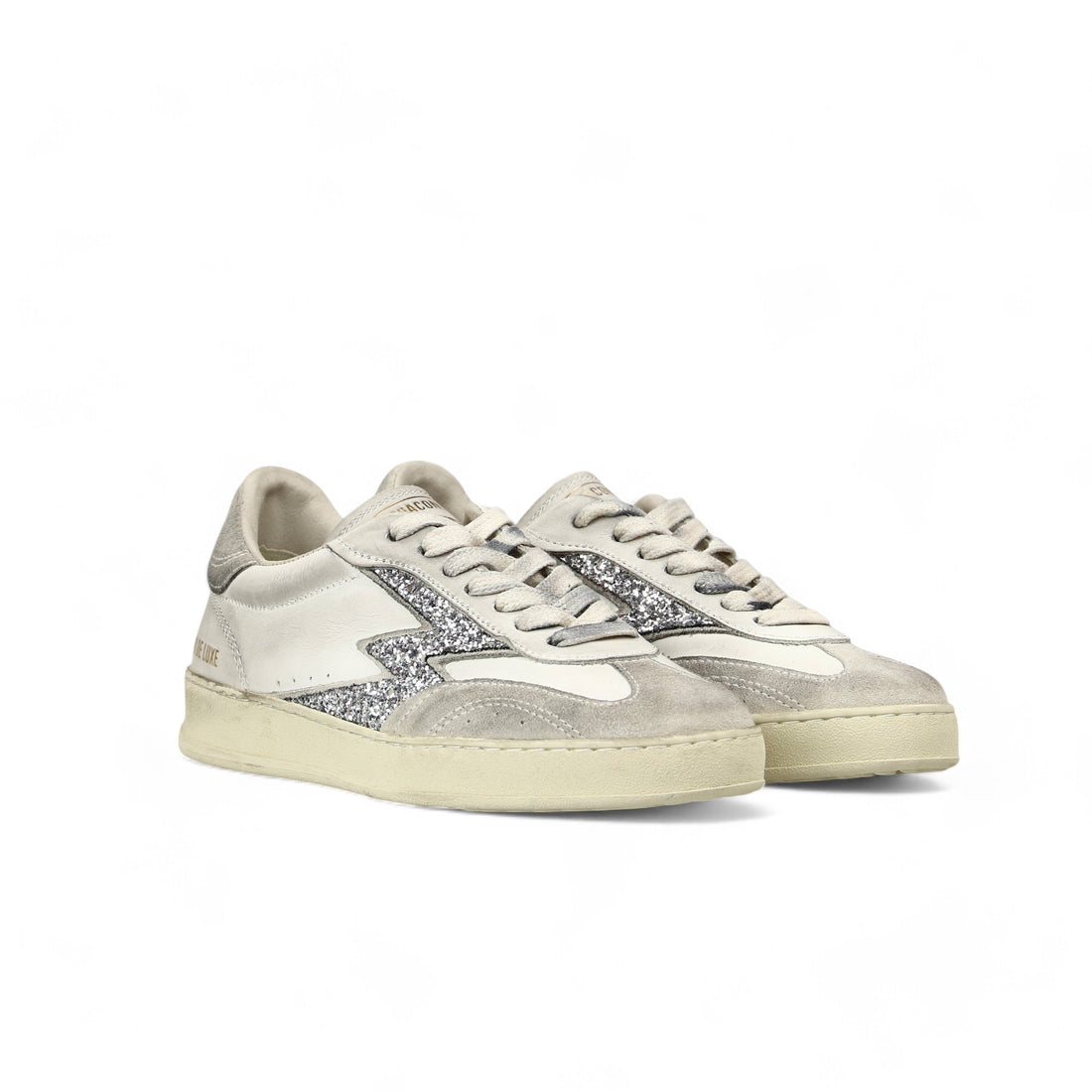 Club Deluxe Sneaker Logo Glitter Silver