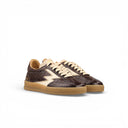 SNEAKER CLUB IN PELLE STAMPA COCCO COLOR CIOCCOLATO