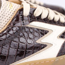 SNEAKER CLUB IN PELLE STAMPA COCCO COLOR CIOCCOLATO